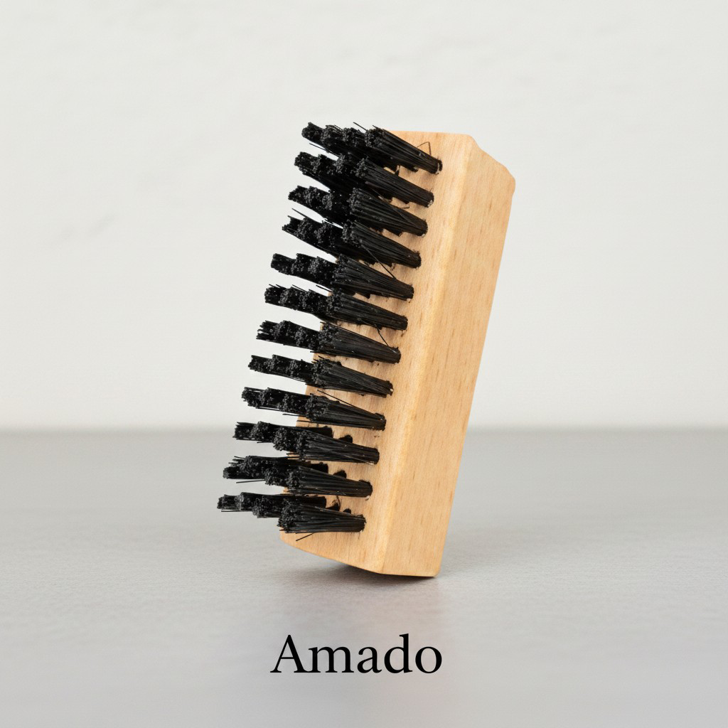 AMADO Standard Cleaning Brush - Handcrafted Wood Handle - Synthetic Bristles - Tough on Stubborn Stains & Dirt on Midsoles - Great for All-Around Shoe Cleaning - Works on Most Materials
